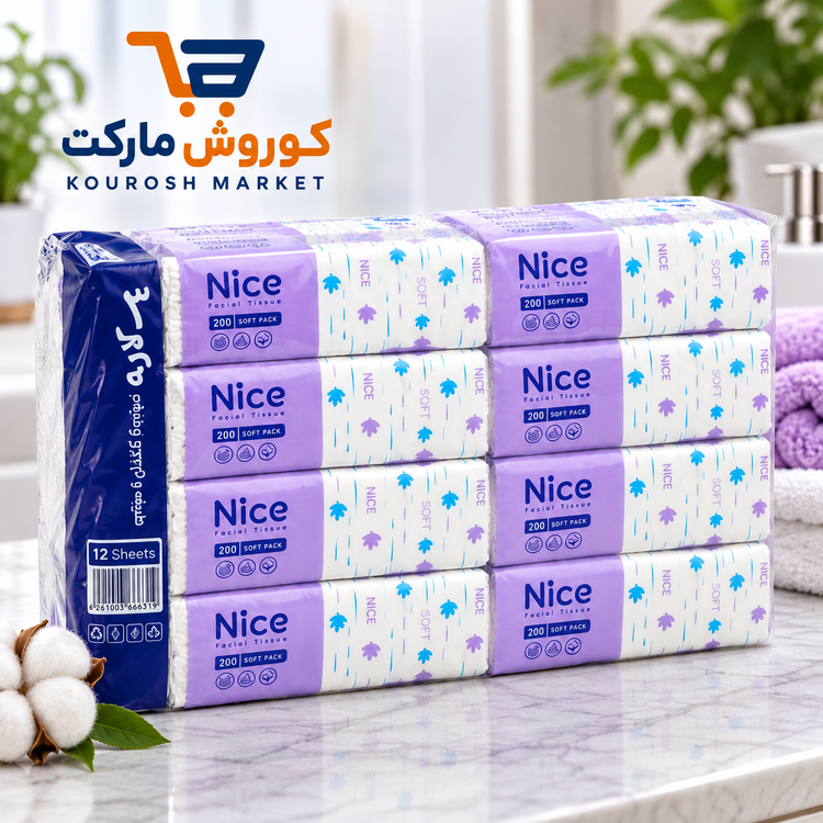 دستمال کاغذی نایس۲۰۰برگ(۱۰۰برگ دولا)-ارسال رایگان